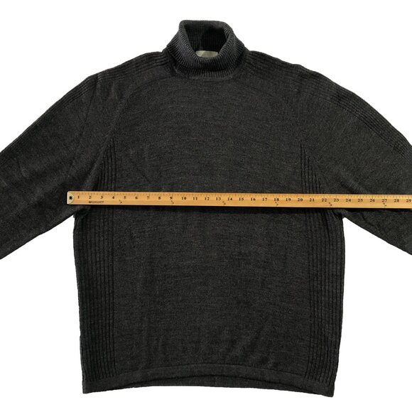 Direction Sweater Mens Size M Dark Gray Lightweight Knit Turtleneck Pullover - Picture 3 of 6